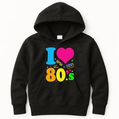 I Love The 80's 80's 90's Costume Party Kids Hoodie