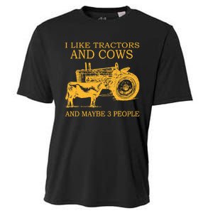 I Like Tractors And Cows And Maybe 3 People Farmer Cooling Performance Crew T-Shirt