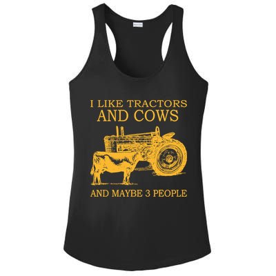 I Like Tractors And Cows And Maybe 3 People Farmer Ladies PosiCharge Competitor Racerback Tank