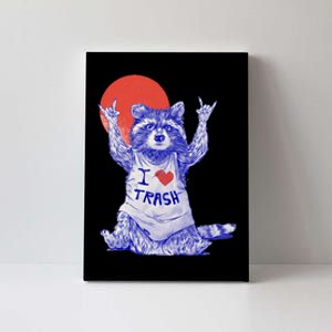 I Love Trash Raccoon Japanese Retro Style Canvas