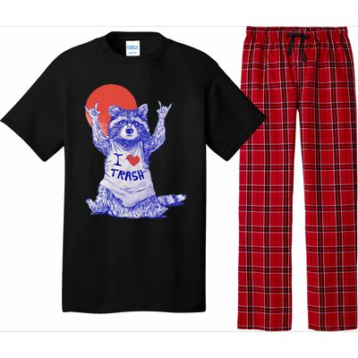 I Love Trash Raccoon Japanese Retro Style Pajama Set