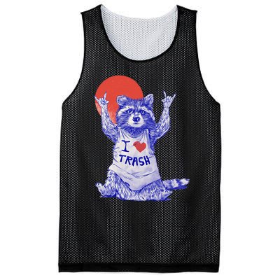 I Love Trash Raccoon Japanese Retro Style Mesh Reversible Basketball Jersey Tank