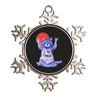 I Love Trash Raccoon Japanese Retro Style Metallic Star Ornament