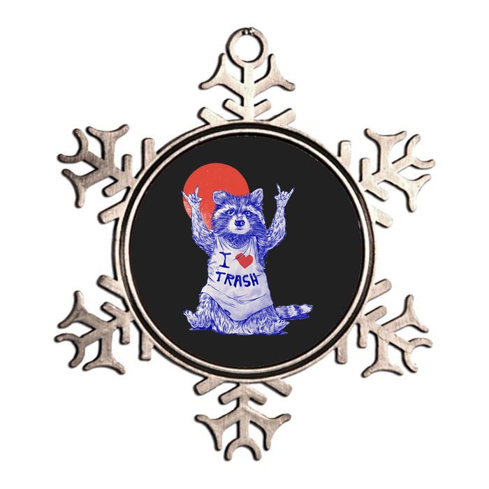 I Love Trash Raccoon Japanese Retro Style Metallic Star Ornament