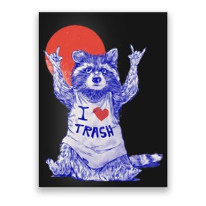 I Love Trash Raccoon Japanese Retro Style Poster