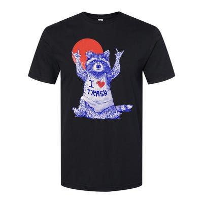 I Love Trash Raccoon Japanese Retro Style Softstyle CVC T-Shirt