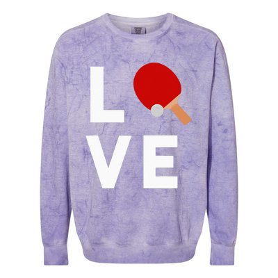 I Love Table Tennis Cute Funny Ping Pong Colorblast Crewneck Sweatshirt