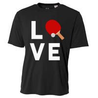 I Love Table Tennis Cute Funny Ping Pong Cooling Performance Crew T-Shirt