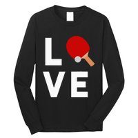 I Love Table Tennis Cute Funny Ping Pong Long Sleeve Shirt