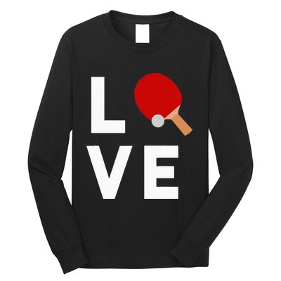 I Love Table Tennis Cute Funny Ping Pong Long Sleeve Shirt