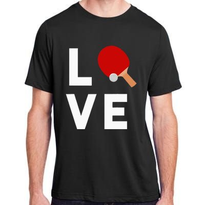 I Love Table Tennis Cute Funny Ping Pong Adult ChromaSoft Performance T-Shirt