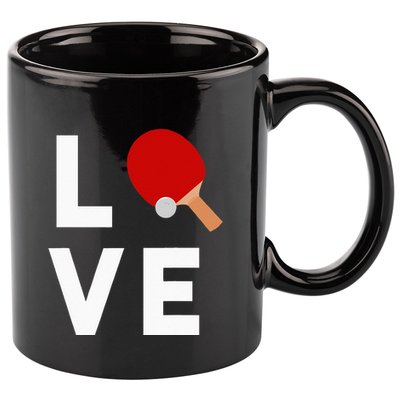I Love Table Tennis Cute Funny Ping Pong 11oz C Handle Ceramic Mug