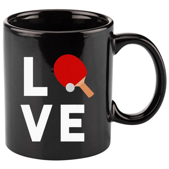 I Love Table Tennis Cute Funny Ping Pong 11oz C Handle Ceramic Mug