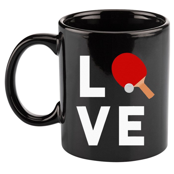 I Love Table Tennis Cute Funny Ping Pong 11oz C Handle Ceramic Mug