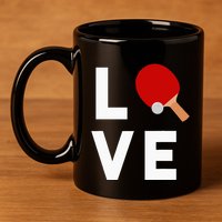 I Love Table Tennis Cute Funny Ping Pong 11oz C Handle Ceramic Mug