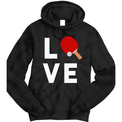 I Love Table Tennis Cute Funny Ping Pong Tie Dye Hoodie