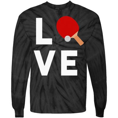 I Love Table Tennis Cute Funny Ping Pong Tie-Dye Long Sleeve Shirt