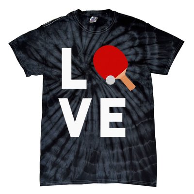 I Love Table Tennis Cute Funny Ping Pong Tie-Dye T-Shirt