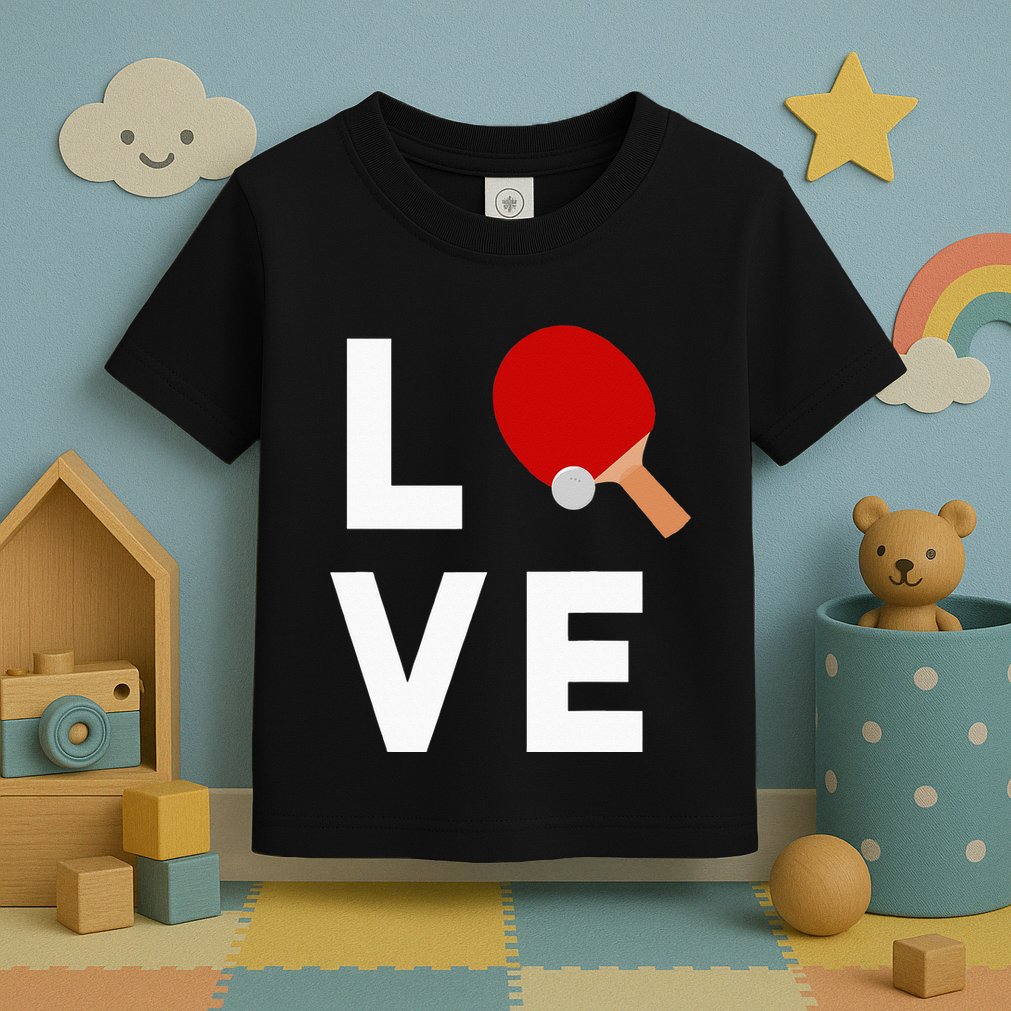 I Love Table Tennis Cute Funny Ping Pong Toddler T-Shirt