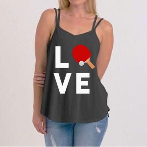 I Love Table Tennis Cute Funny Ping Pong Women's Strappy Tank