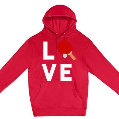 I Love Table Tennis Cute Funny Ping Pong Premium Pullover Hoodie