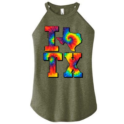 I Love Texas Tie Dye Texas Lovers Women’s Perfect Tri Rocker Tank