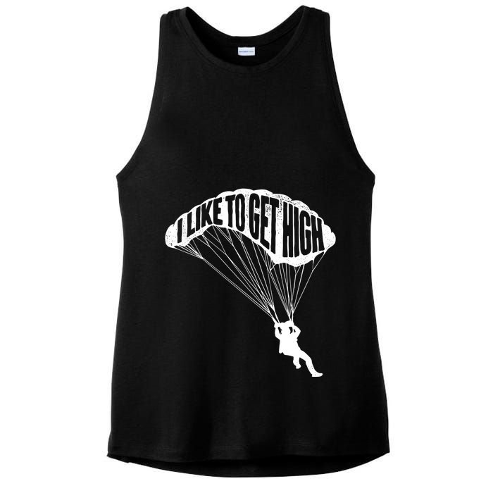 I Like To Get High Skydiver Parachutist Skydive Parachute Ladies PosiCharge Tri-Blend Wicking Tank