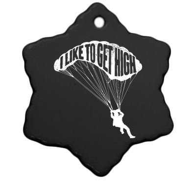 I Like To Get High Skydiver Parachutist Skydive Parachute Ceramic Star Ornament