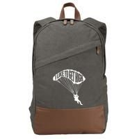 I Like To Get High Skydiver Parachutist Skydive Parachute Cotton Canvas Backpack