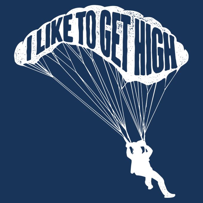 I Like To Get High Skydiver Parachutist Skydive Parachute Sustainable Bucket Hat