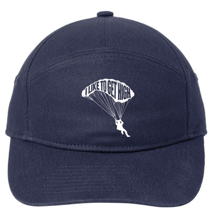 I Like To Get High Skydiver Parachutist Skydive Parachute 7-Panel Snapback Hat