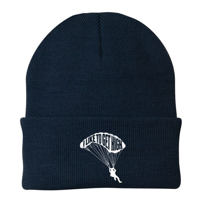 I Like To Get High Skydiver Parachutist Skydive Parachute Beanie