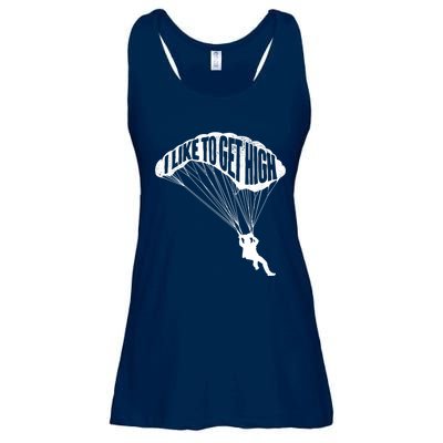 I Like To Get High Skydiver Parachutist Skydive Parachute Ladies Essential Flowy Tank