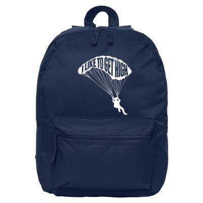 I Like To Get High Skydiver Parachutist Skydive Parachute 16 in Basic Backpack