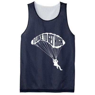 I Like To Get High Skydiver Parachutist Skydive Parachute Mesh Reversible Basketball Jersey Tank