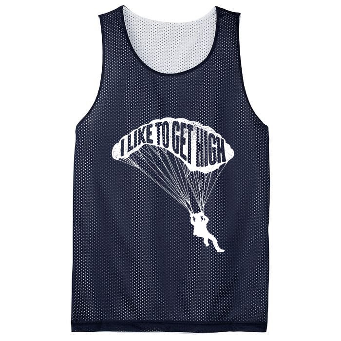 I Like To Get High Skydiver Parachutist Skydive Parachute Mesh Reversible Basketball Jersey Tank