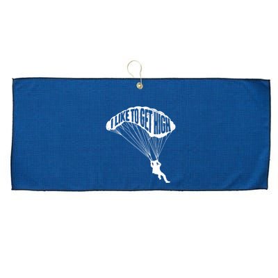 I Like To Get High Skydiver Parachutist Skydive Parachute Large Microfiber Waffle Golf Towel