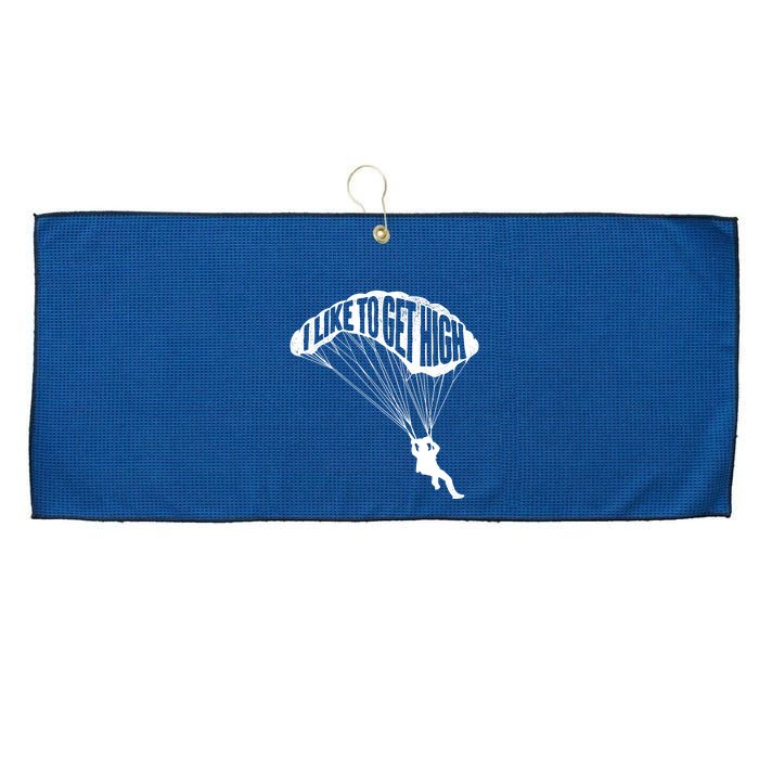 I Like To Get High Skydiver Parachutist Skydive Parachute Large Microfiber Waffle Golf Towel