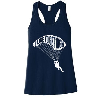 I Like To Get High Skydiver Parachutist Skydive Parachute Womens Tank Top