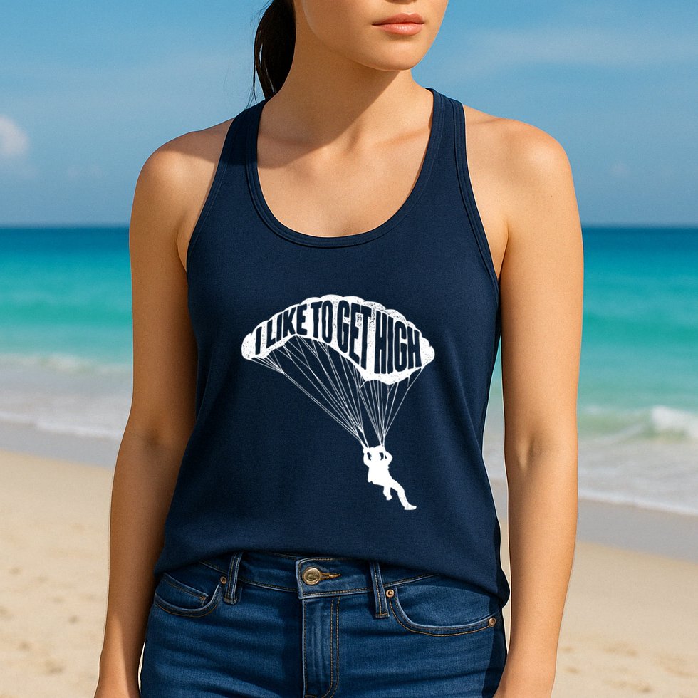 I Like To Get High Skydiver Parachutist Skydive Parachute Womens Tank Top