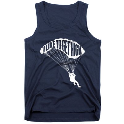I Like To Get High Skydiver Parachutist Skydive Parachute Tank Top