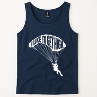 I Like To Get High Skydiver Parachutist Skydive Parachute Tank Top