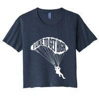 I Like To Get High Skydiver Parachutist Skydive Parachute Crop Top