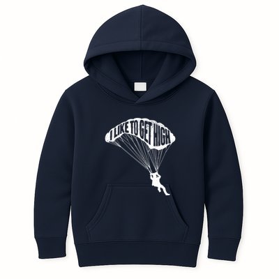 I Like To Get High Skydiver Parachutist Skydive Parachute Kids Hoodie