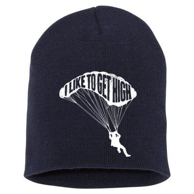 I Like To Get High Skydiver Parachutist Skydive Parachute Short Acrylic Beanie