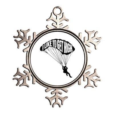 I Like To Get High Skydiver Parachutist Skydive Parachute Metallic Star Ornament