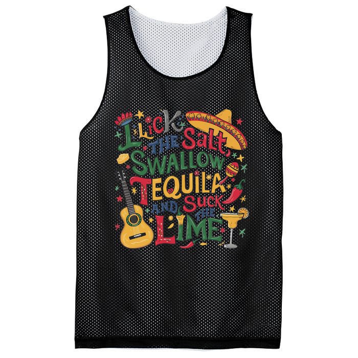I Lick The Salt Swallow The Tequila And Suck The Lime Cinco Mesh Reversible Basketball Jersey Tank