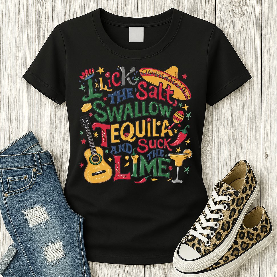 I Lick The Salt Swallow The Tequila And Suck The Lime Cinco Womens T-Shirt