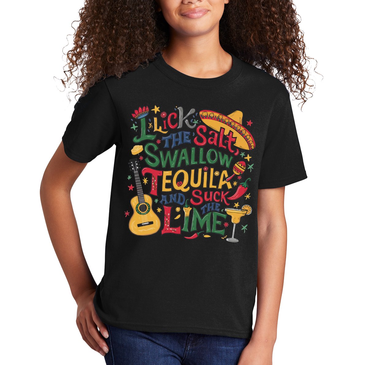 I Lick The Salt Swallow The Tequila And Suck The Lime Cinco Kids T-Shirt