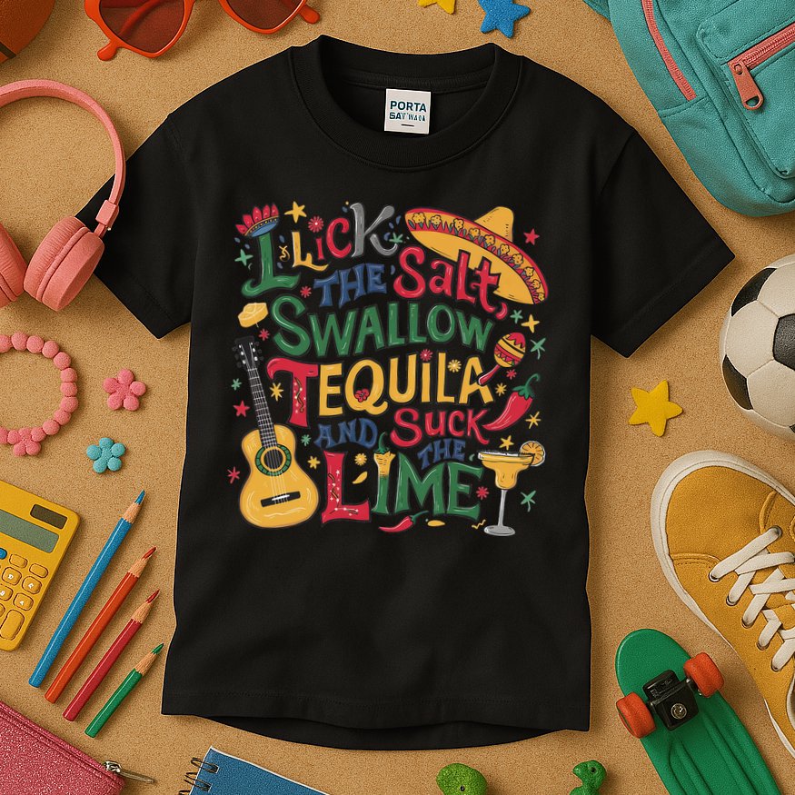 I Lick The Salt Swallow The Tequila And Suck The Lime Cinco Kids T-Shirt